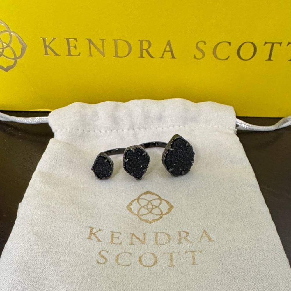 Kendra Scott Naomi Black Drusy double ring